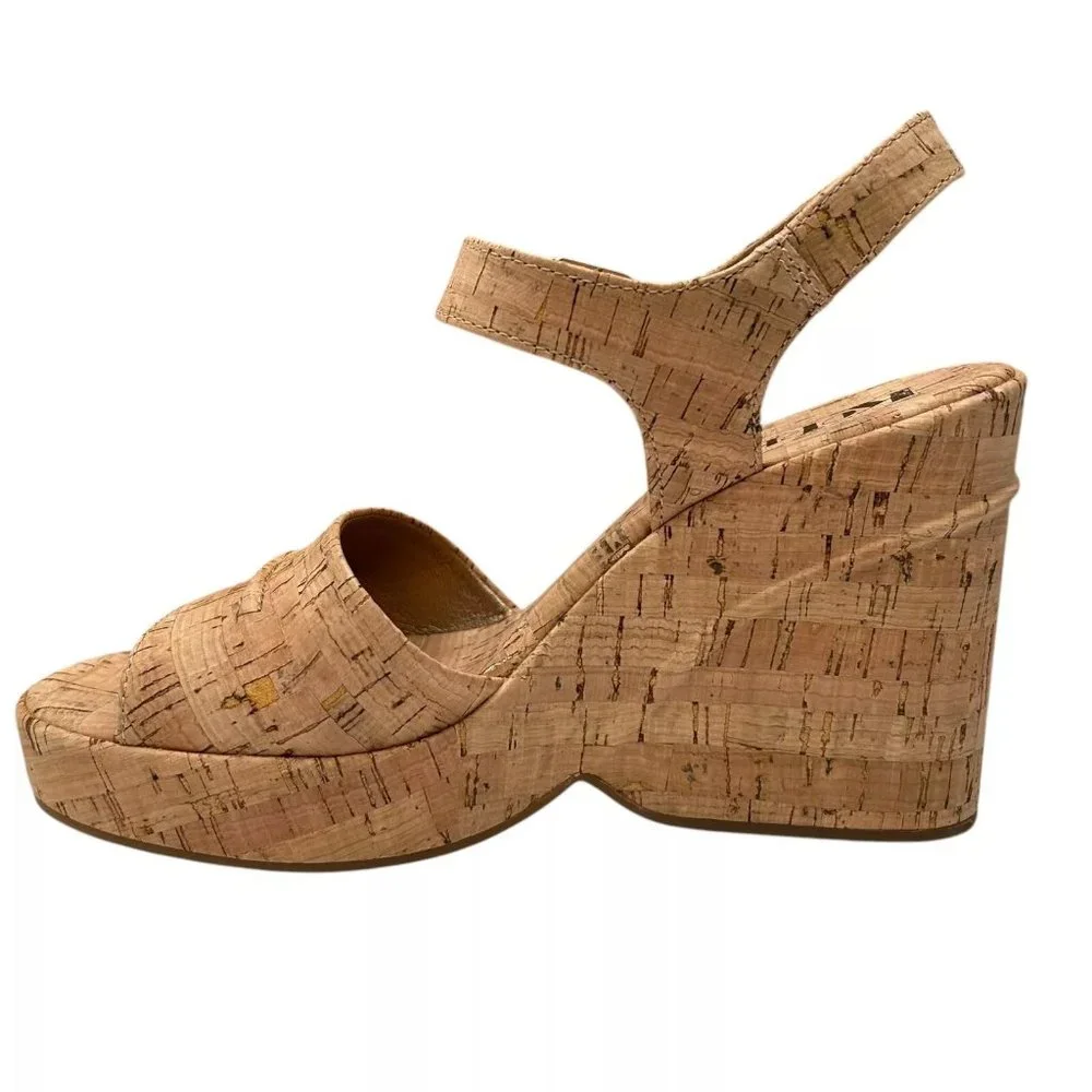 KORKS‎ Bardot Women's Chunky Platform Sandals Size 8 Tan/Brown Retro-inspired